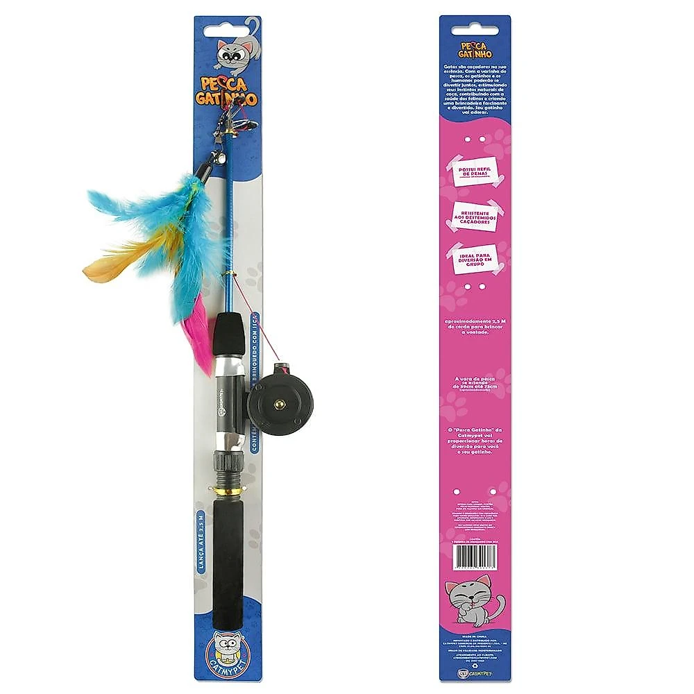 Brinquedo CatMyPet Varinha Pesca Gatinho - Tam. Único