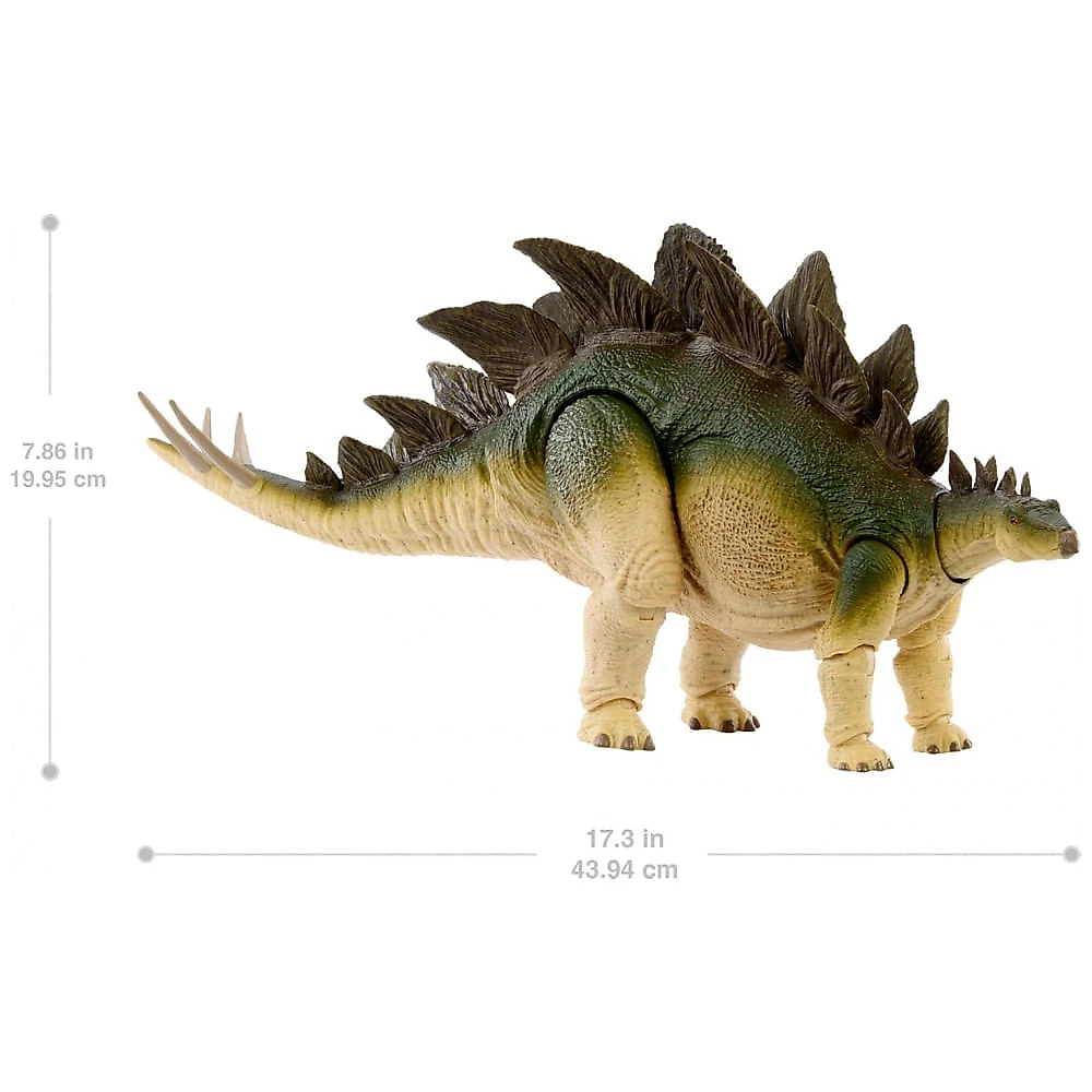 Stegosaurus Jurassic World Hammond Collection Mattel dinossauro articulado grande com cauda flexível e olhos em acabamento vítreo