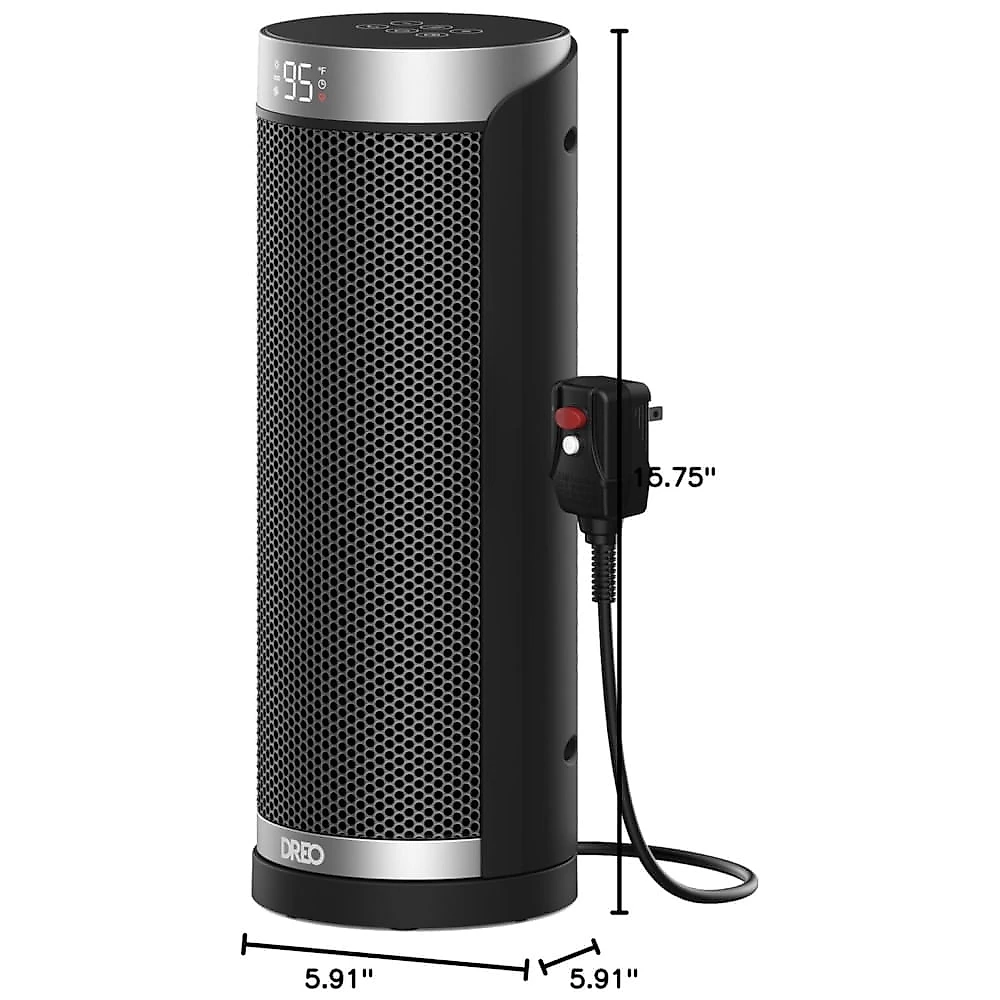 Aquecedor Dreo para Banheiro e Ambientes Internos, 70° Oscilante, 5 Modos, Controle Remoto, Timer 12h, Plugue Segurança ALCI
