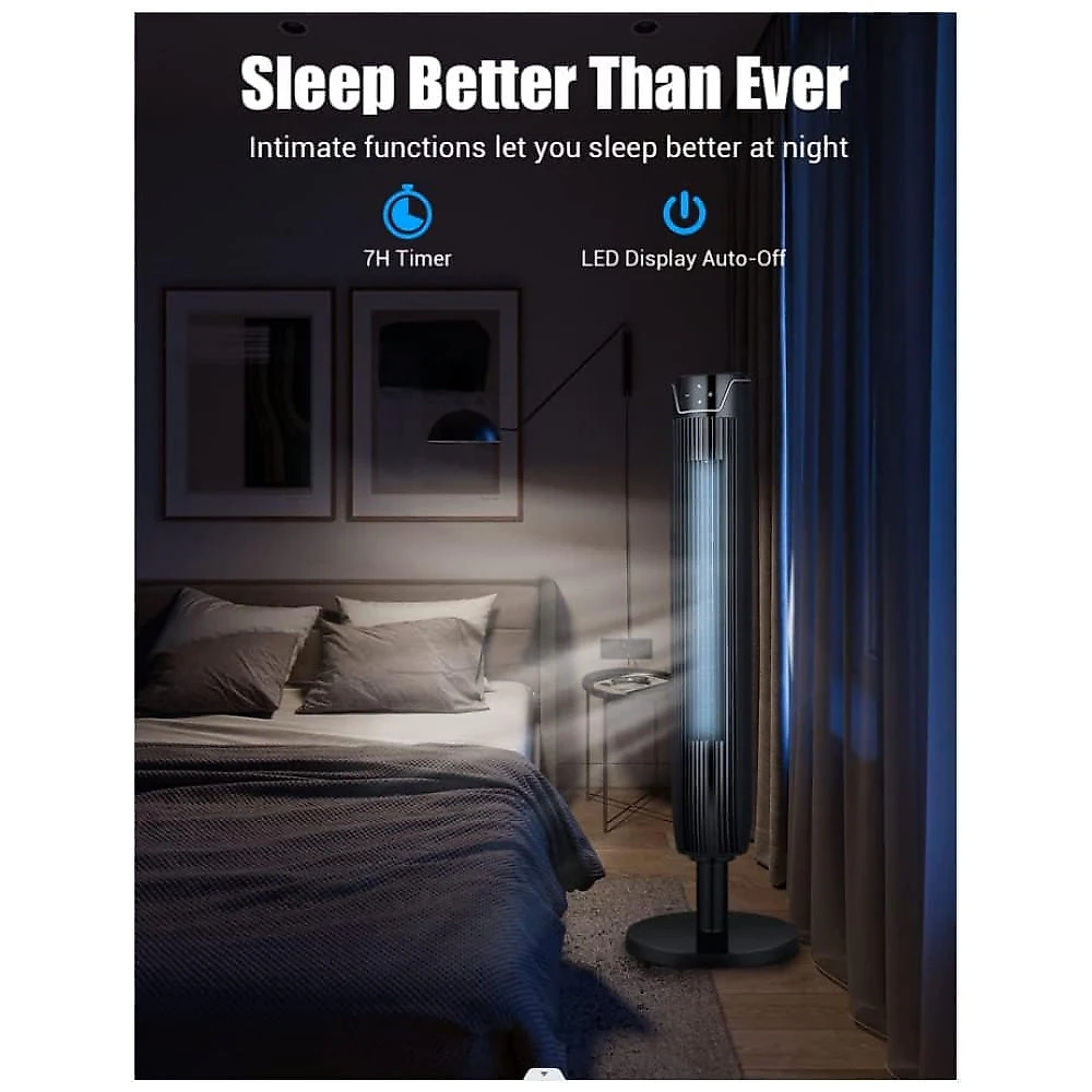 Ventilador de torre KopBeau para quarto, ventiladores de resfriamento oscilantes de 42 polegadas com ventilador...