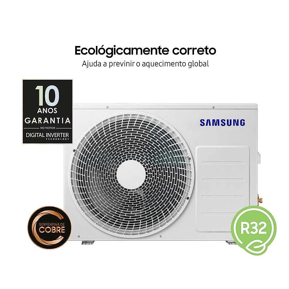 Ar-Condicionado Split Inverter 18000 BTUs Samsung WindFree AI Wi-Fi High Wall Quente e Frio AR60F18C1AWNAZ/AR60F18C1AWXAZ 220V