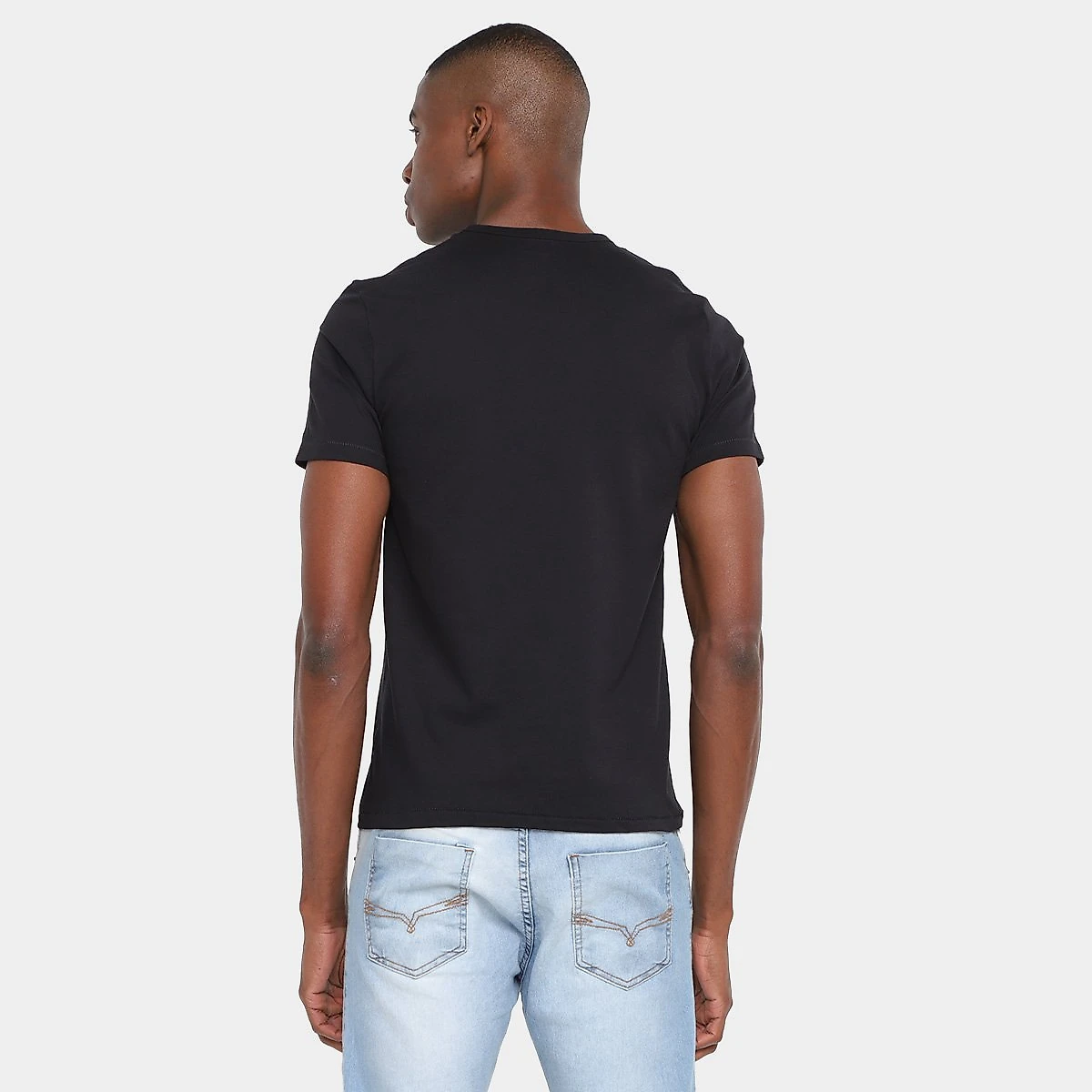 Miniatura Kit Camisetas Hering Básicas Com 3 Peças Masculinas Branco+Preto - G