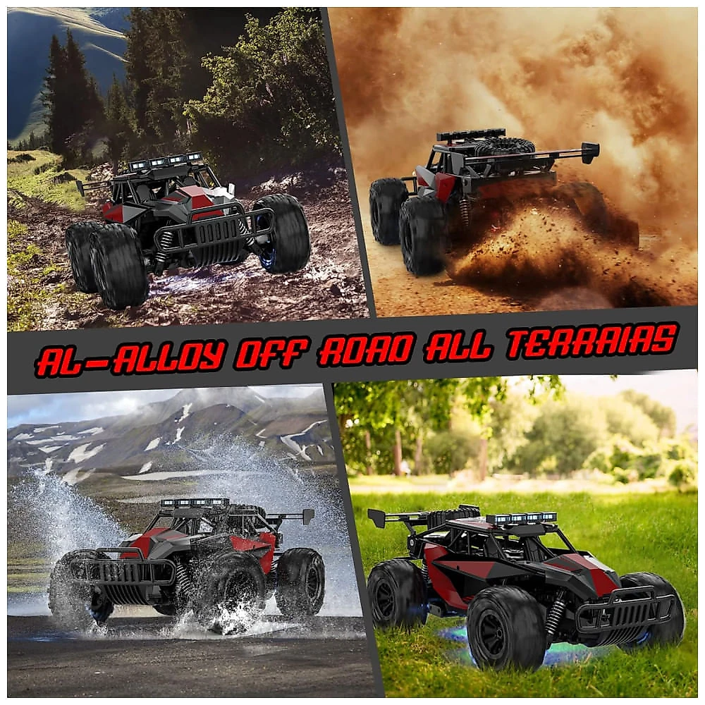 Carro de Controle Remoto 2.4GHz Alta Velocidade 33 KM/H, Off Road, Escala 1:12, Bluejay, Vermelho e Preto ND