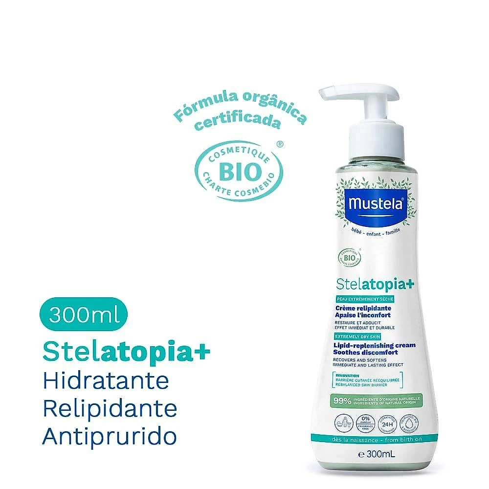 Stelatopia+ hidratante relipidante antiprurido mustela pele ressecada e atópica 300ml