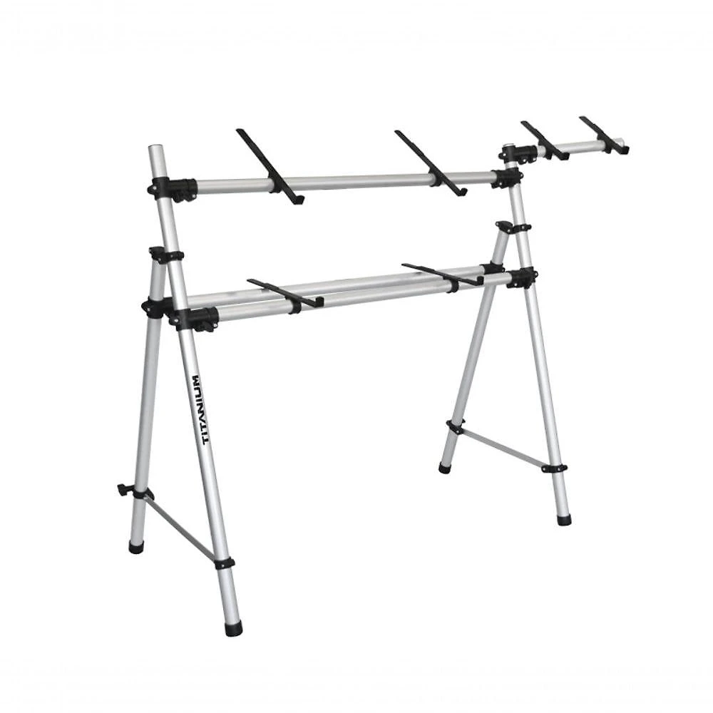 Rack Suporte Profissional Titanium Ty215 Bem P/ 2 Teclados + Suporte De Notebook