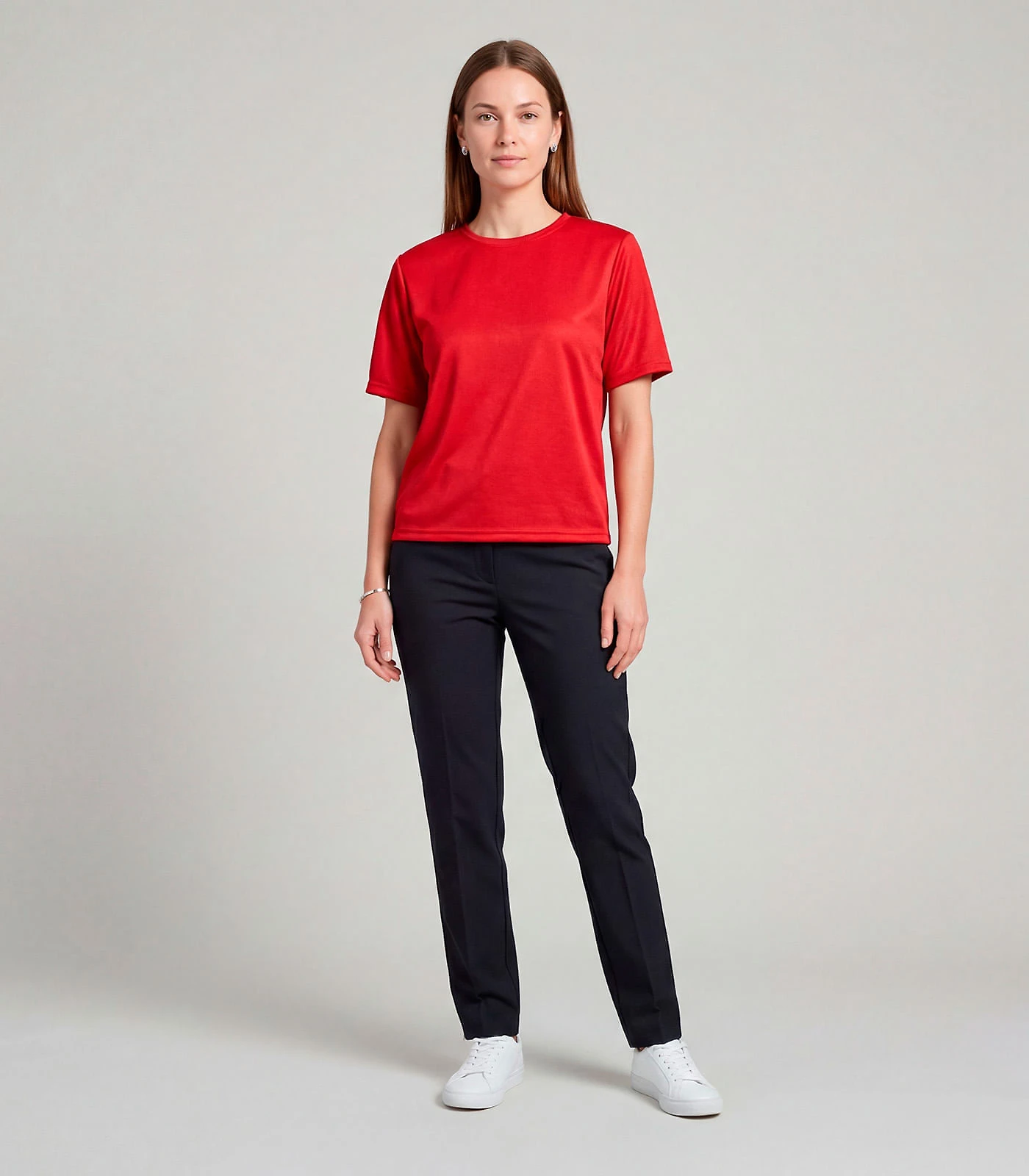 Blusa Feminina 100% Poliéster Básica Infinita Cor Vermelho