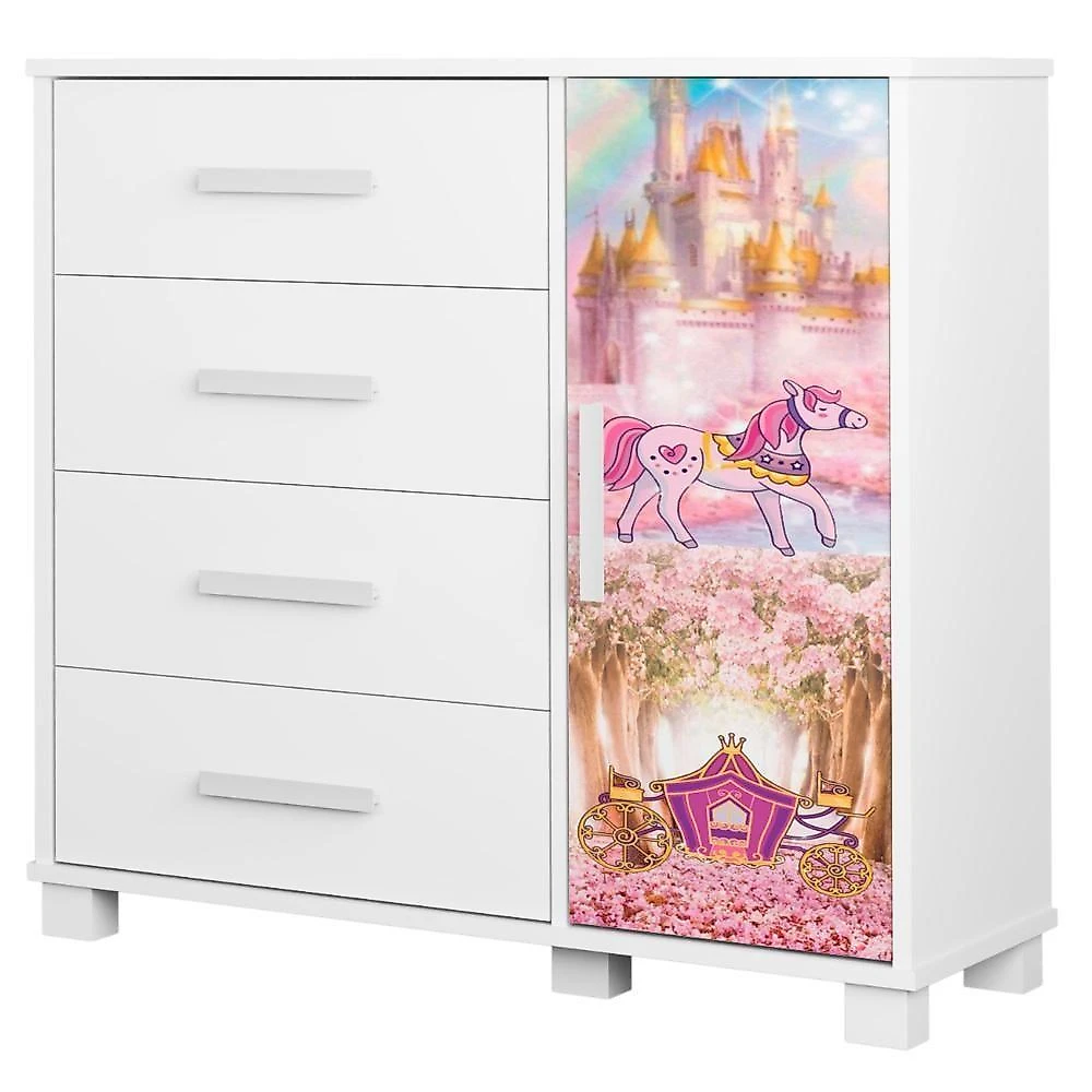 Quarto Infantil 3 Peças Com Mini Cama Carruagem Rosa Z53 - Mpozenato