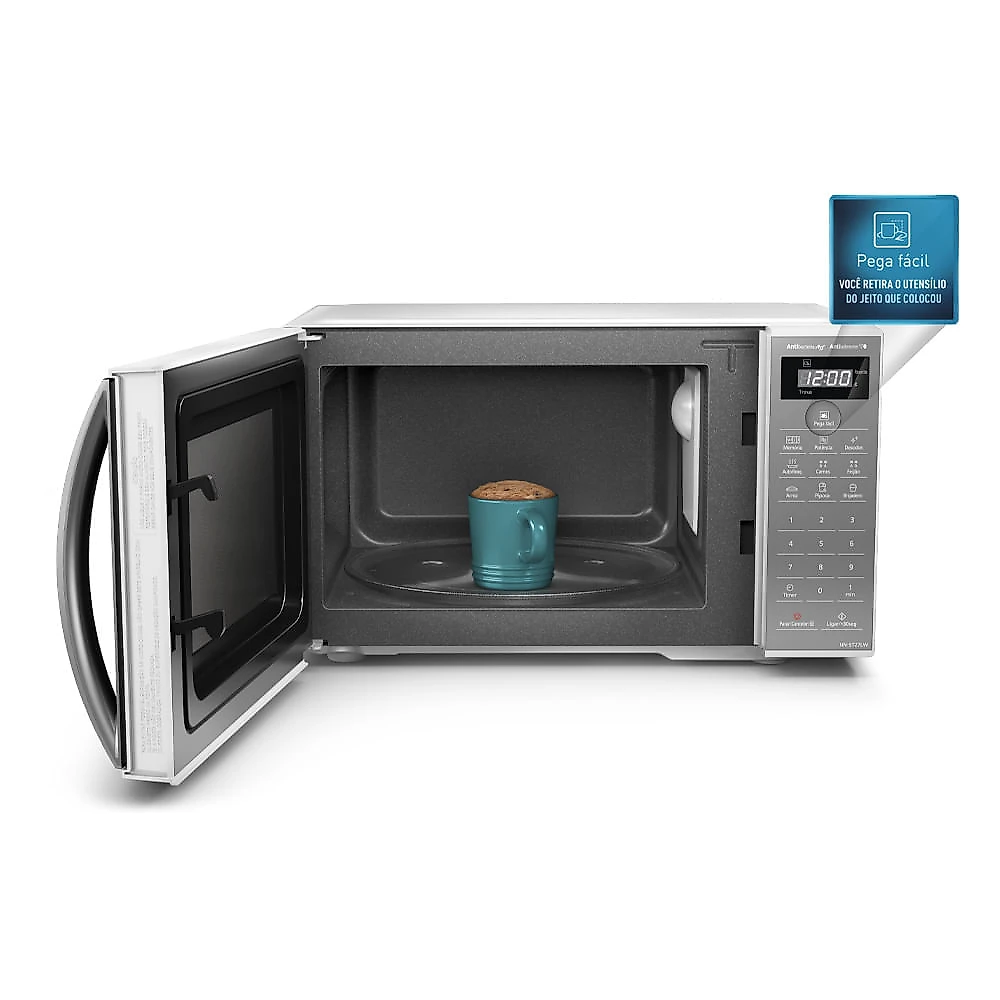 Miniatura Microondas Panasonic Tecnologia Pega Fácil 21L Branco Espelhado - ST27LWRU 110v