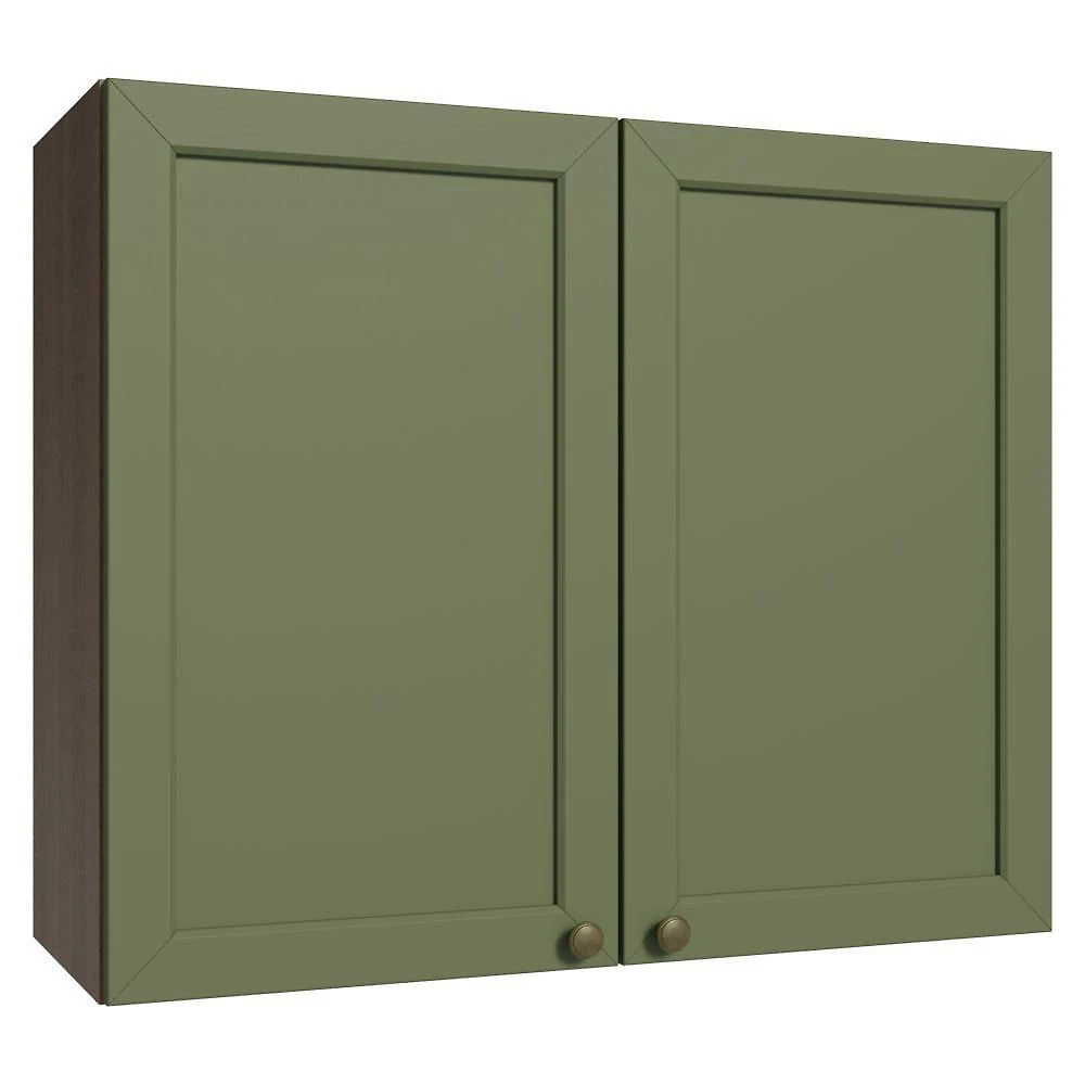 Armário Aéreo 80 Cm 2 Portas Rustic/verde Vik Madesa Rustic/verde