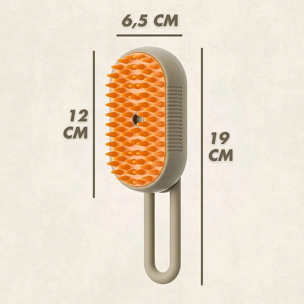 Escova A Vapor 3 Em 1 Para Pets – Higiene, Desembaraço E Relaxamento