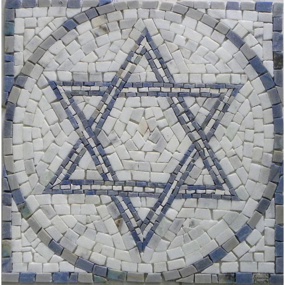 Mandala Simbólica Estrela De David I Nas Cores De Israel Tamanho 90cm