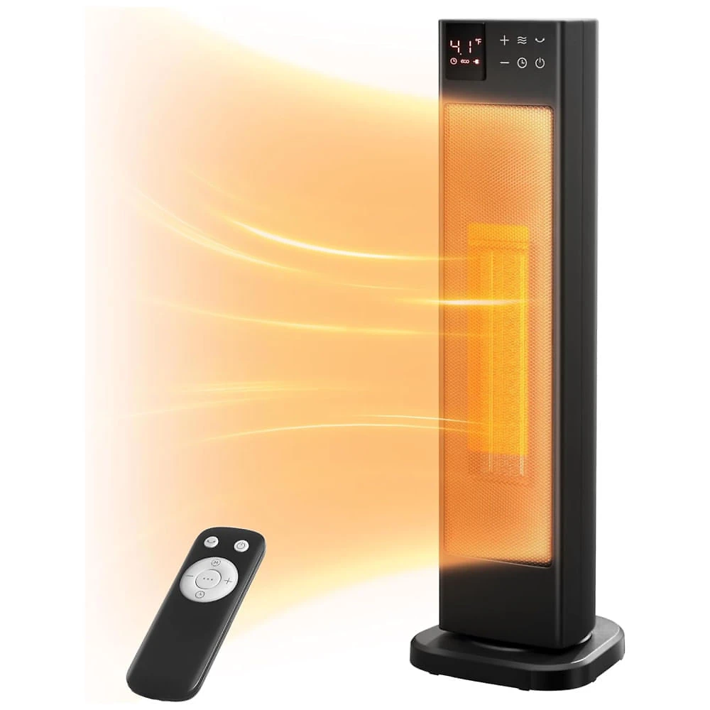 Aquecedor de Torre Cerâmica com Modo ECO, Temporizador 12H, Controle Remoto e Proteção de Segurança, 110V 1500W, PEL...