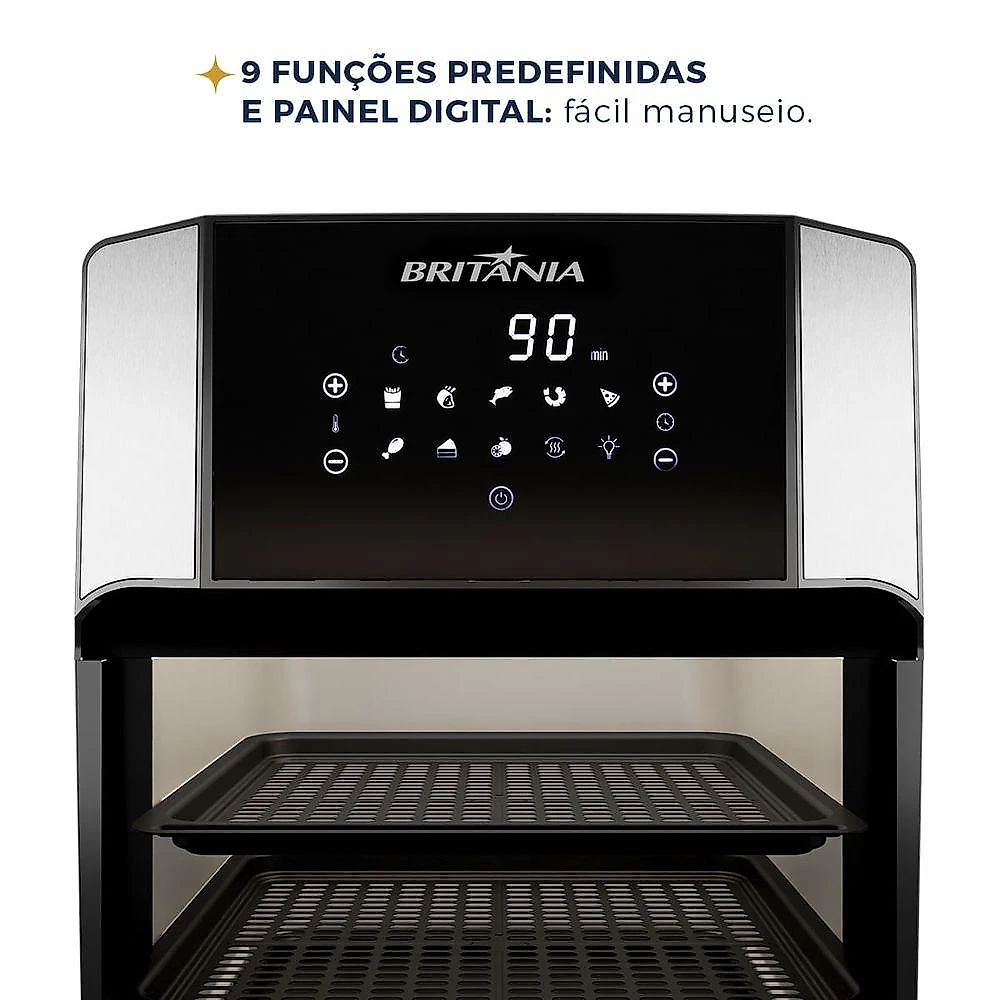 Air Fryer Oven Britânia 12L 4 Em 1 1800W BFR2100 220V