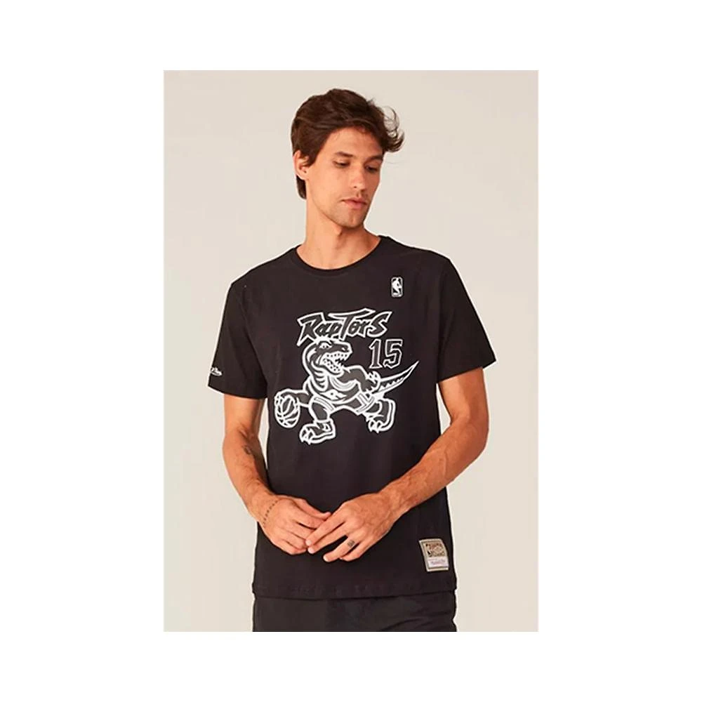 Camiseta básica masculina estampada toronto raptors preta m467a - mitchell & ness