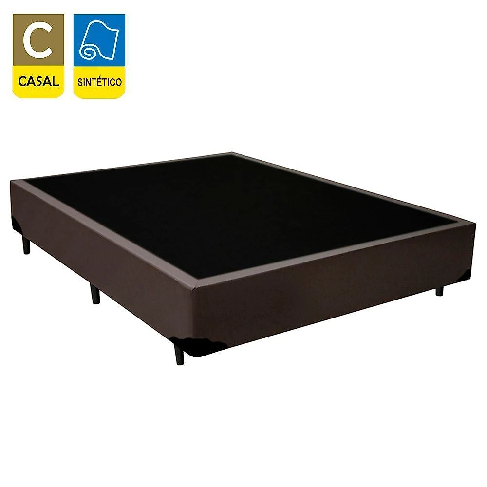Cama Box Casal Sintético Sereneprime Marrom 138x188x40