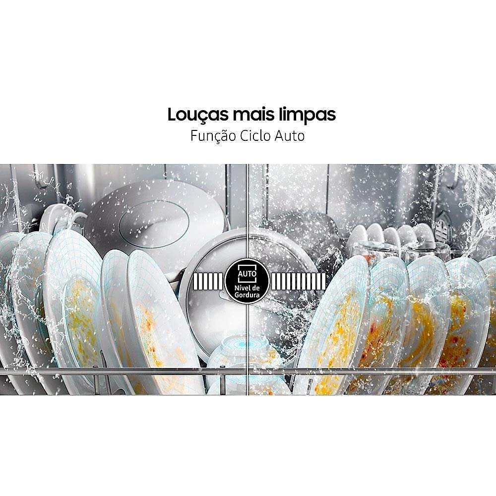 Lava-louças samsung dw50c6070fg/az 10 serviços com display de led 110v – black inox