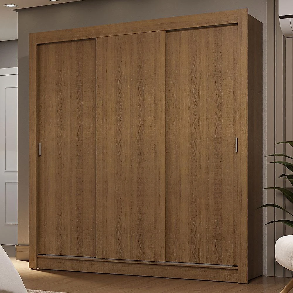 Guarda-roupa casal 3 portas de correr sublime madesa rustic