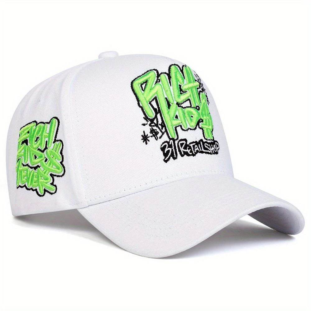 Boné de Baseball Feminino Emaús Acessórios em Poliéster Branco com Fivela Traseira Ajustável