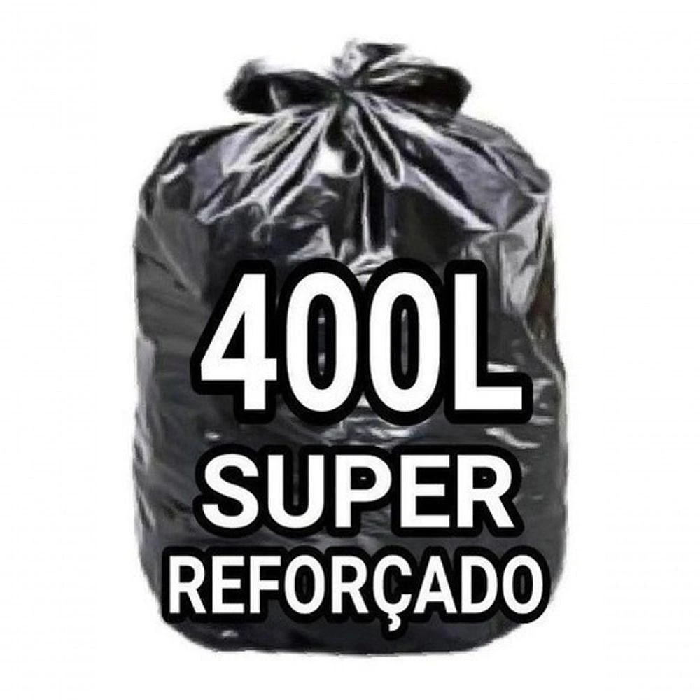 Saco para Lixo 400 Litros Super Reforçado 125x135cm Pacote 100 Unidades Higipack