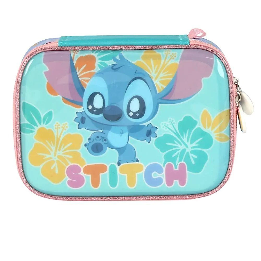 Kit Escolar Luxcel Stitch e Scrump Disney Mochila Rodinhas Lancheira Estojo Turquesa