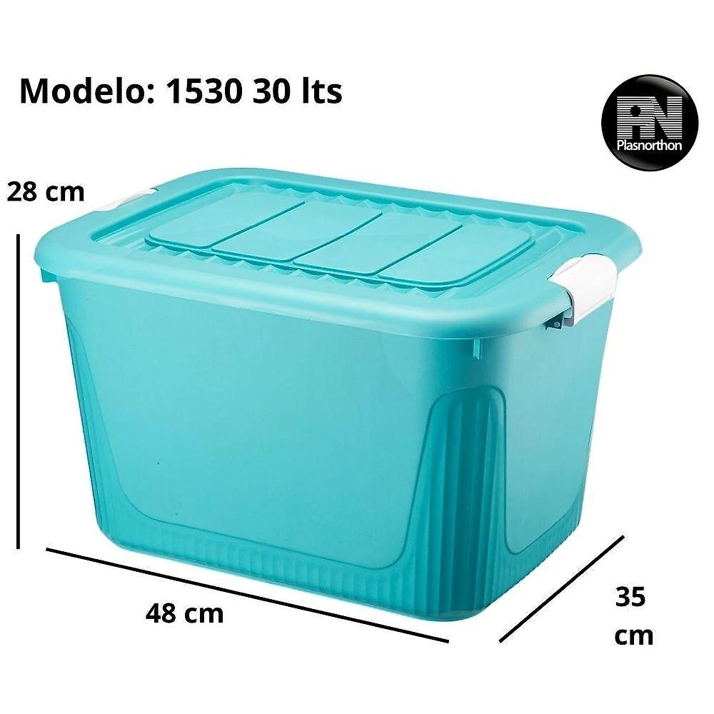 Caixa Organizadora Container 30 Trava/roda Plasnorthon Verde