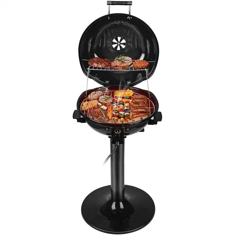 Churrasqueira Elétrica Portátil Serve 15 Porções com Grelha Removível, 110V Techwood, Preto