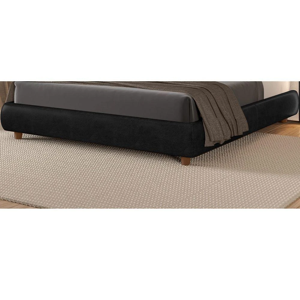 Cama Japonesa King Seo com Estrutura em Madeira Eucalipto Courino Preto Sallar Home