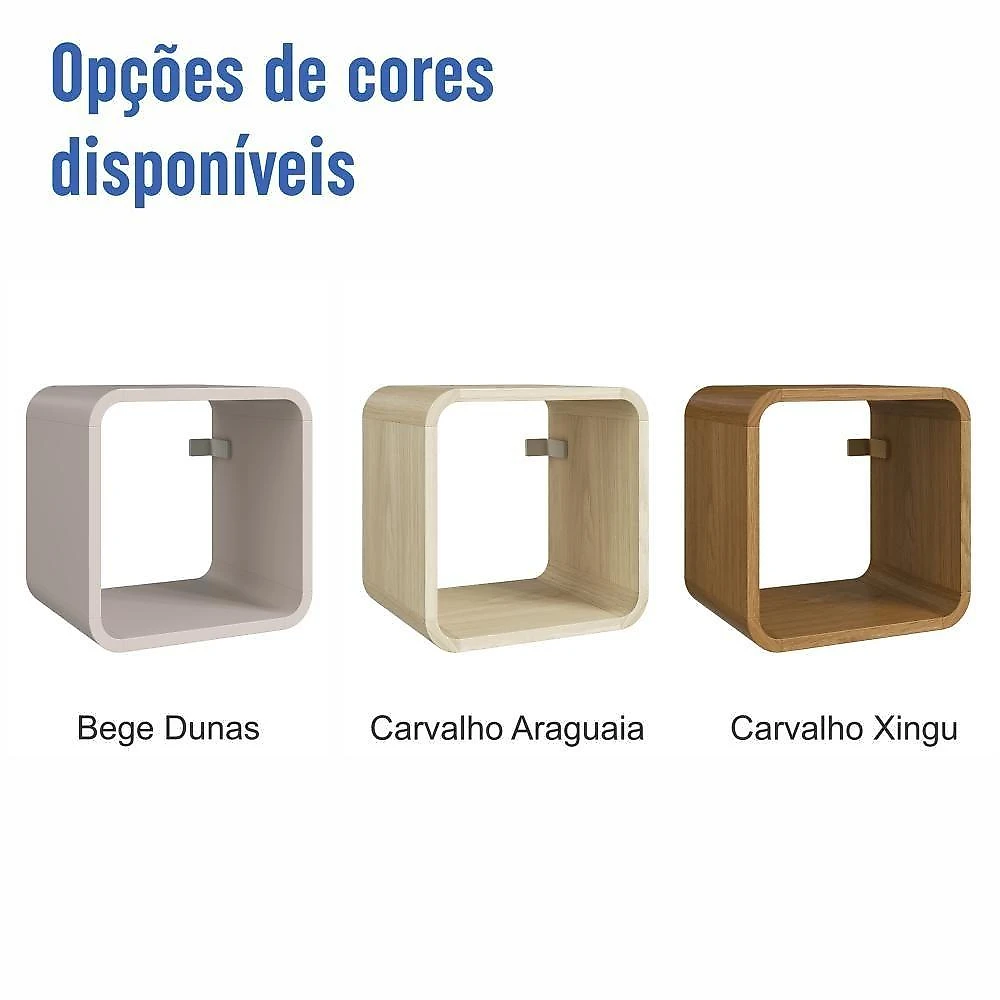 Nicho Prateleira Decorativa Infantil 30x30cm Organizador Para Quarto E Decoração Carvalho Xingu
