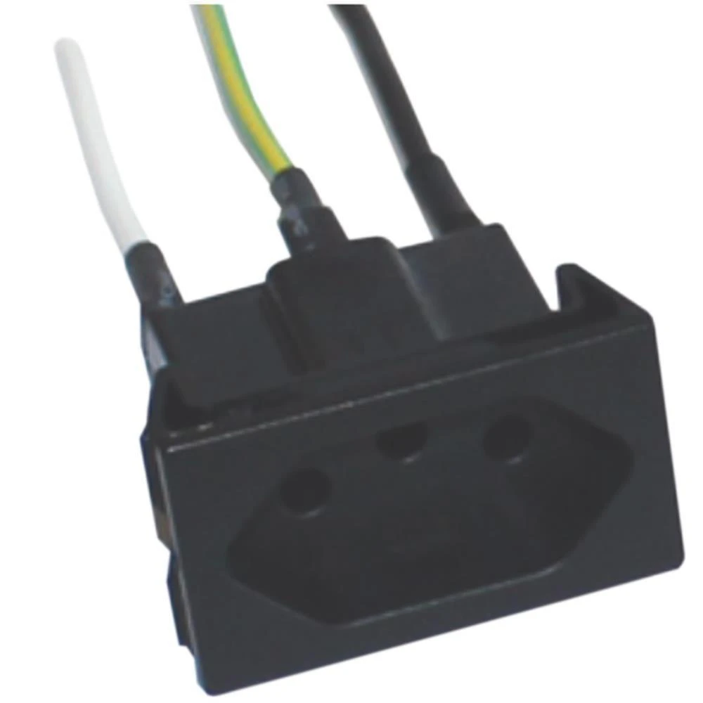 Tomada De Painel Com Cabo 20a 250v Preto - S8629 - Steck Tomada De Painel C-cabo 20a 250v Pt Steck S8629