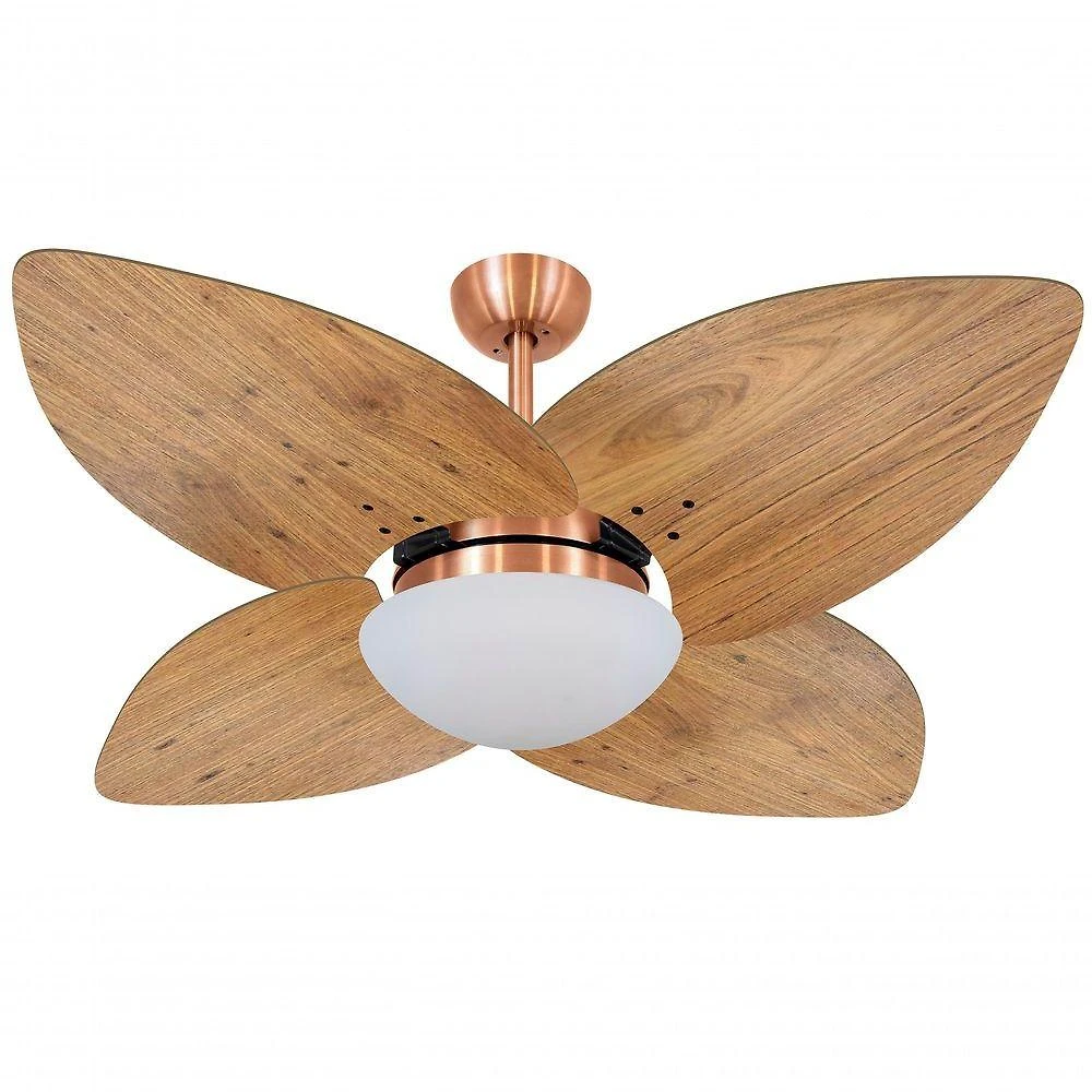 Ventilador de Teto com 3 Velocidades Cobre Dunamis Rádica Freijó 110V