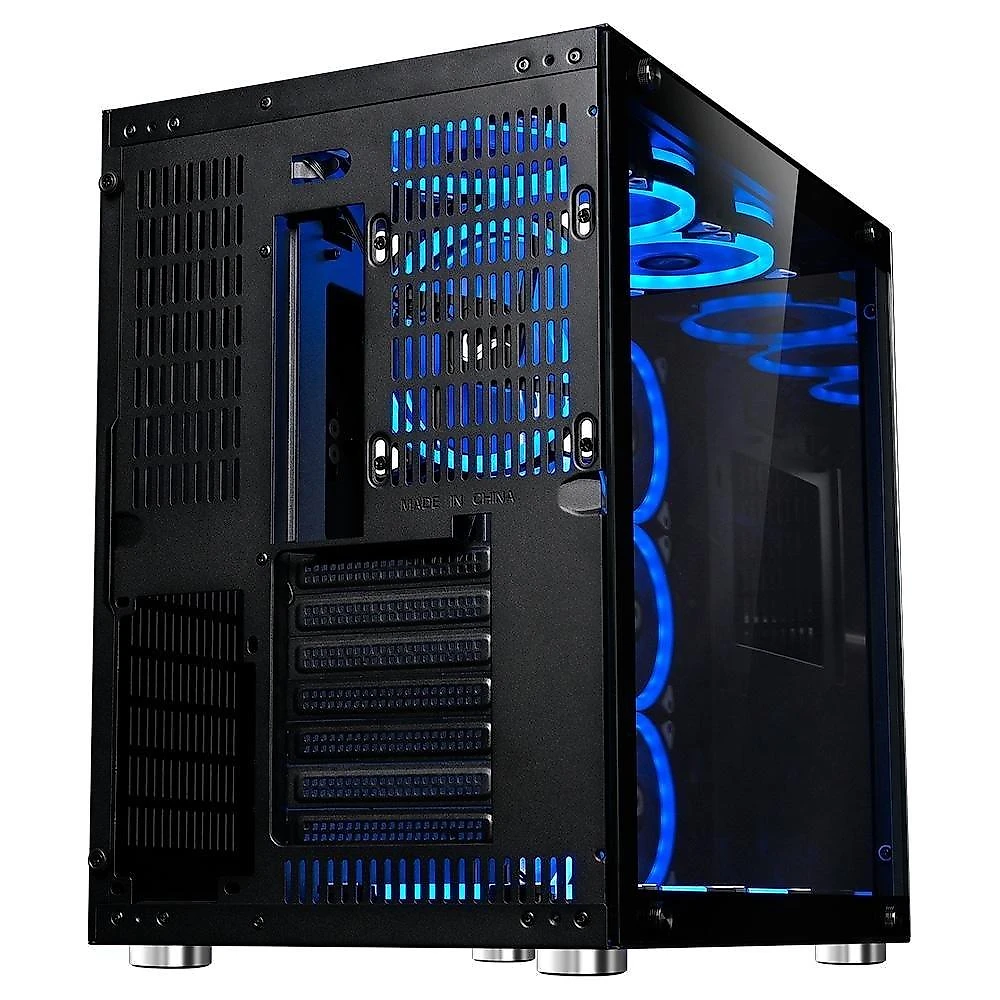 Gabinete Gamer Rise Mode Galaxy Glass Sound, Mid Tower, RGB, LED, Lateral e Frontal em Vidro Temperado, Sem Fans, Preto - RM-GA-GGS-FB