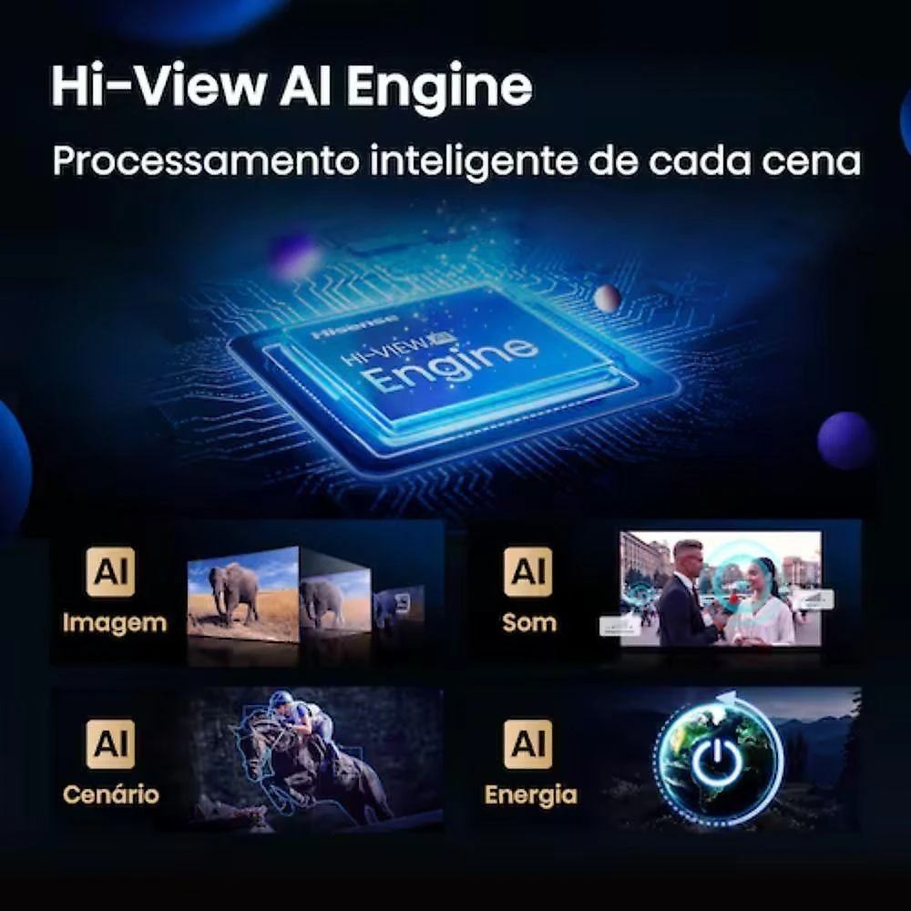 Smart TV Hisense 55U6QV 55P 4K UHD Mini LED Preto