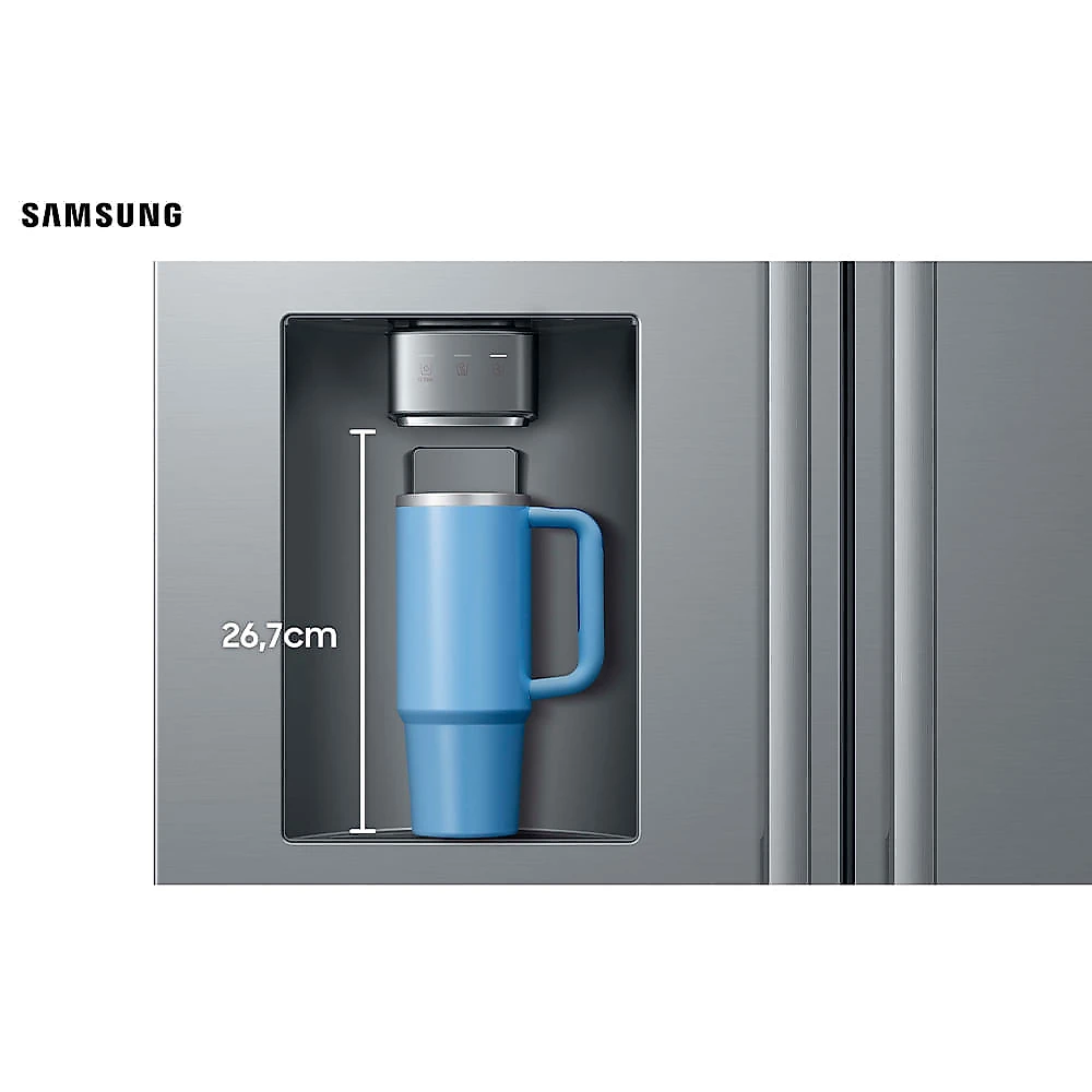 Refrigerador French Door Samsung de 02 Portas Frost Free com 664 Litros com Dispenser de Água e Gelo Inox - RF70H 110