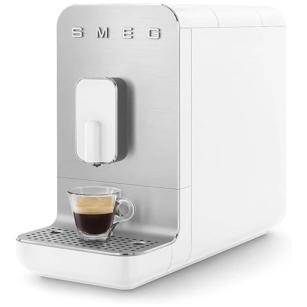 Cafeteira Expresso Automática Smeg NEW BCC11WHMUS, Branco Fosco, Moedor Ajustável, Design Retro