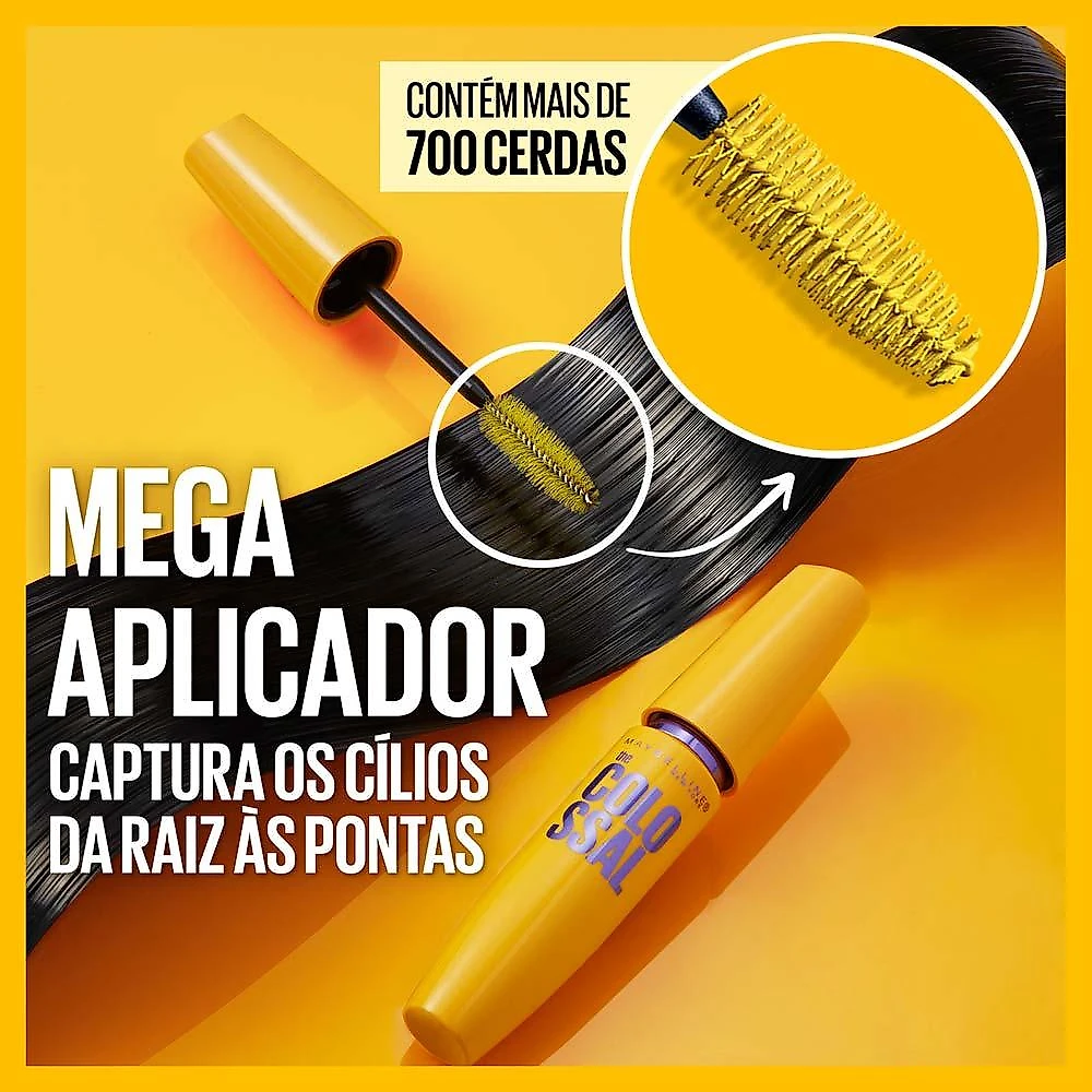 Máscara de cílios maybelline the colossal volum' express lavável preto