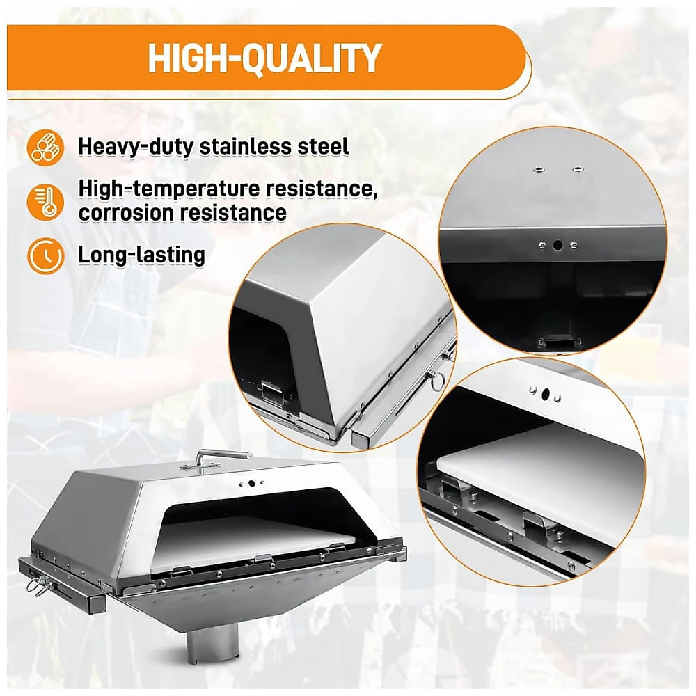 Forno de Pizza COMVIEE a Pellets Acessório para Grill Pedra Refratária 33 cm Alta Temperatura Externo