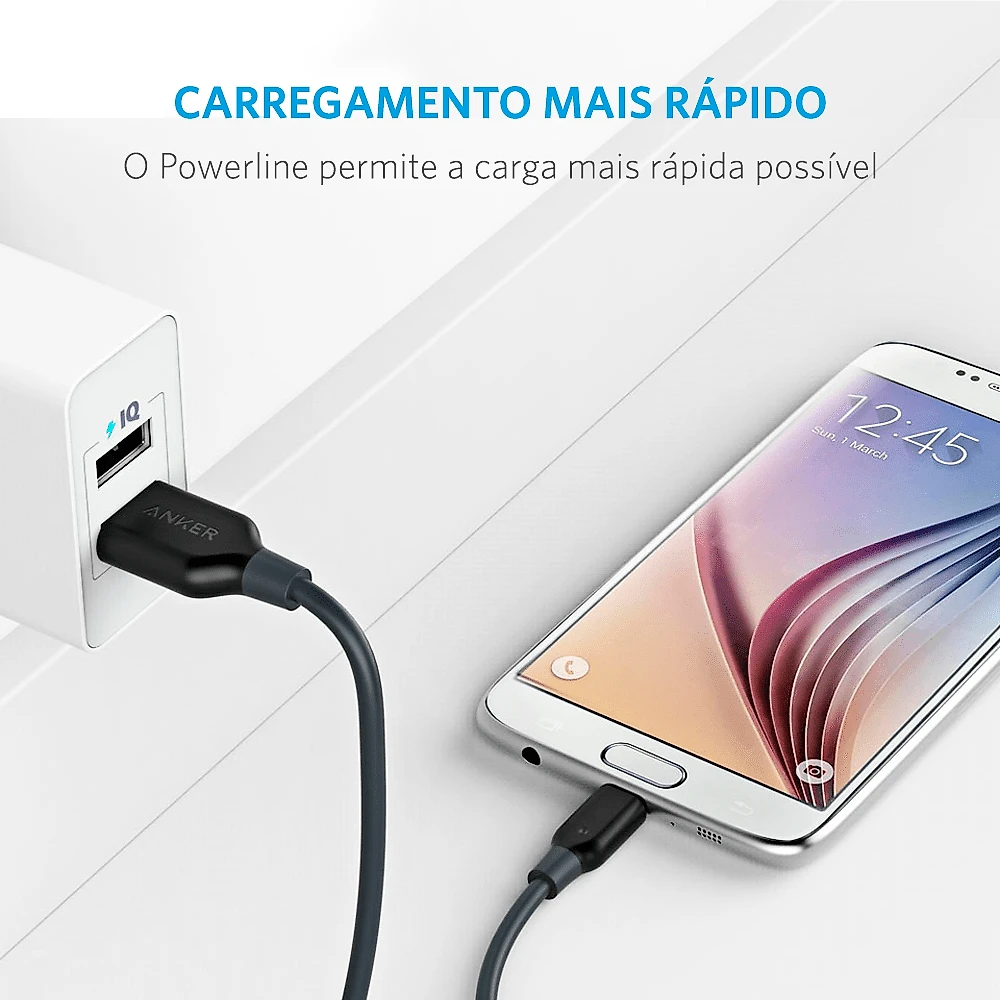 Cabo Anker Powerline Micro USB 1,8 metros Cinza Cabo Anker Powerline Micro USB Android | 1,8 metros Cinza