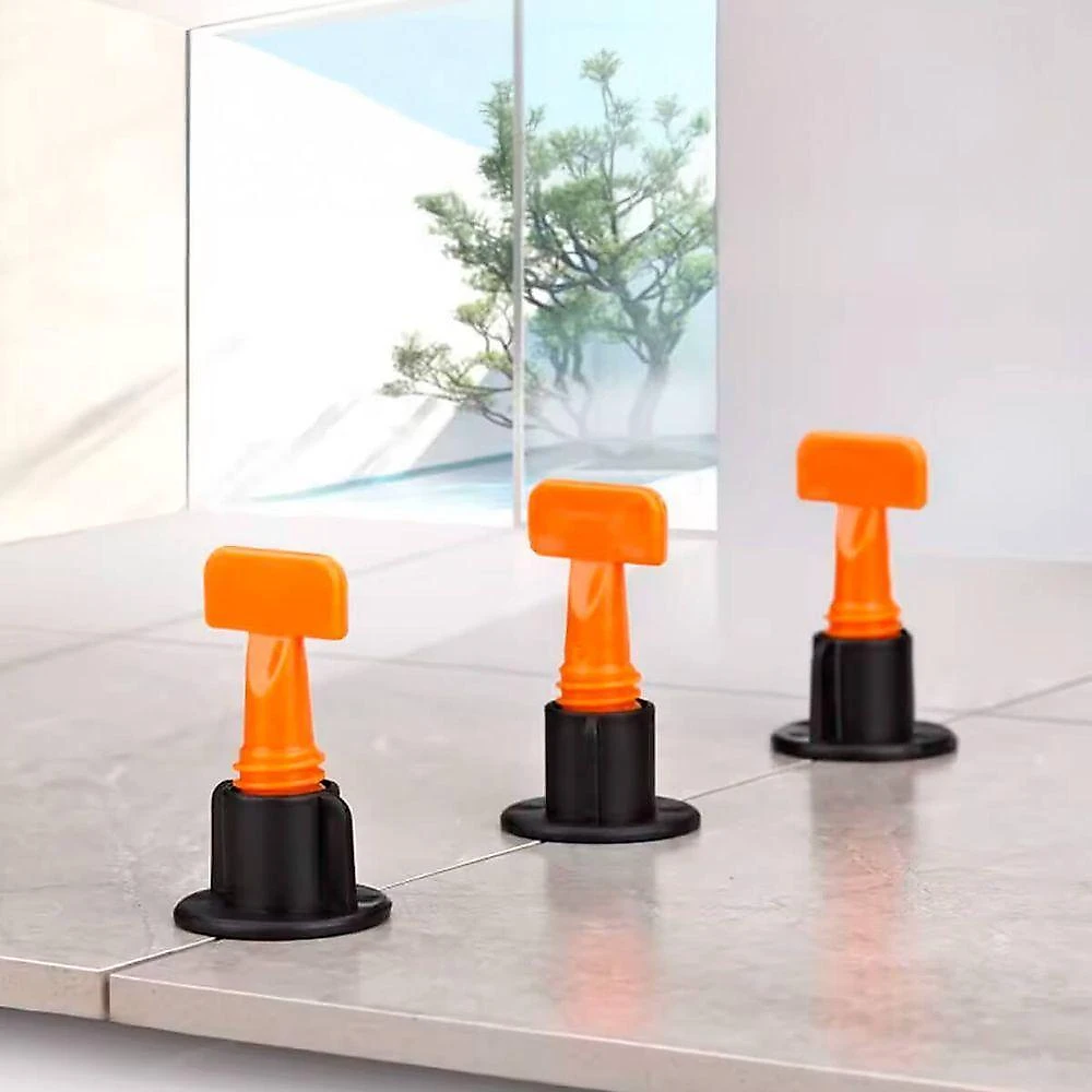 Kit Nivelador De Porcelanato Rosca Reutilizável 50 Peças Com Chave Manual