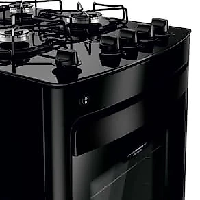 Fogão Consul 4 Bocas CFO4VBE com Mesa de Vidro e Grades Individuais Bivolt - Preto