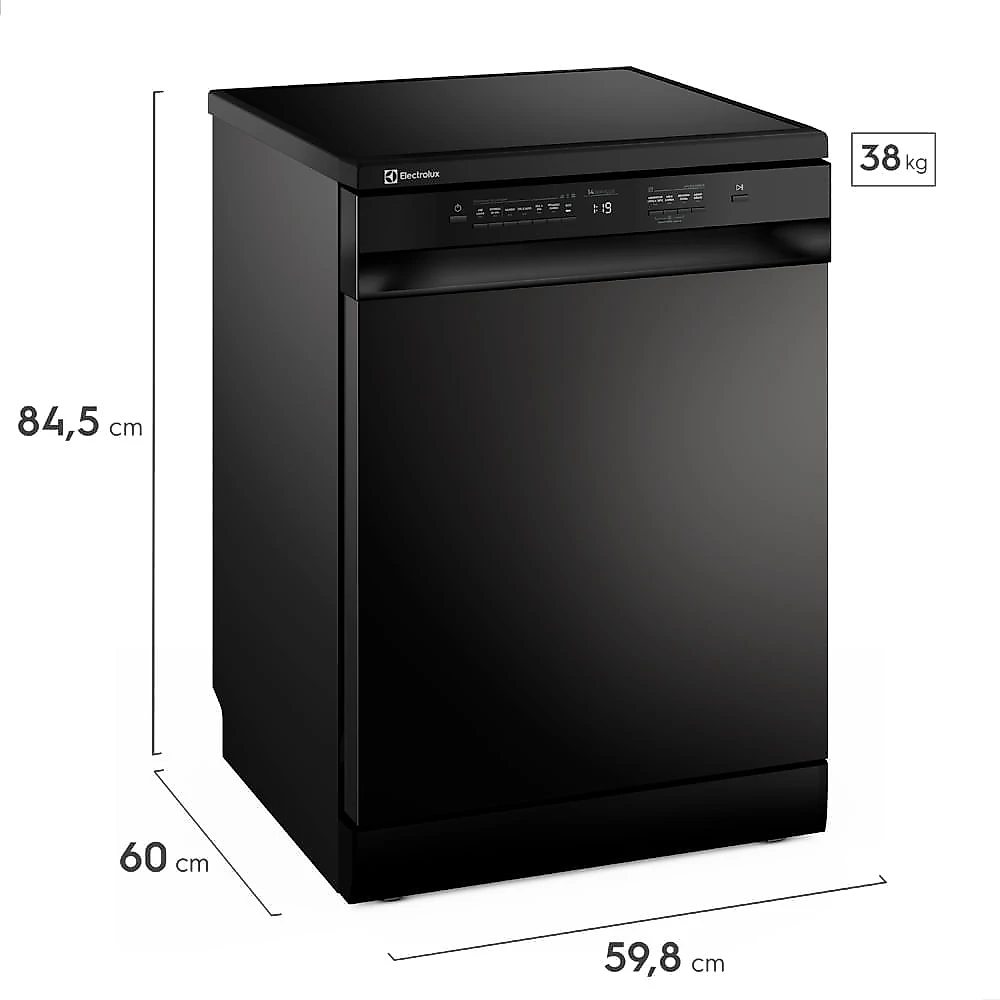 Lava-Louças Electrolux Preta, 14 Serviços com Programa Lava e Seca 50' - LP14E 110