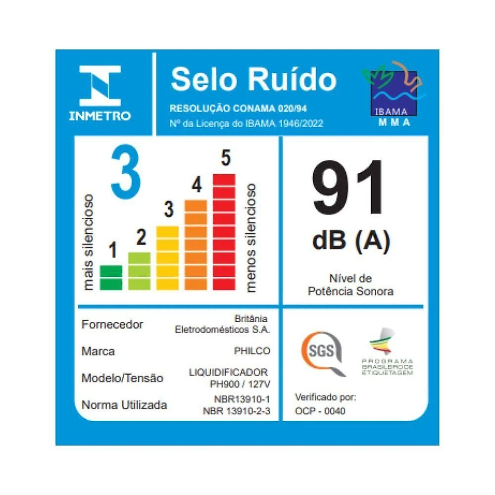 Liquidificador Philco PH900 Preto 1200W 110V