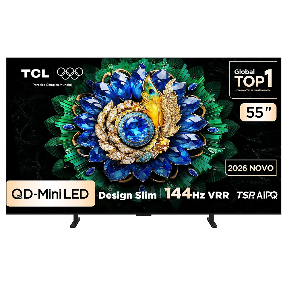 Smart TV TCL 55 Polegadas QLED Mini LED 4K A400M WiFi Bluetooth Google TV HDR10+ 144 Hz VRR 55A400M