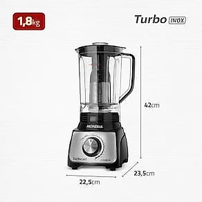 Liquidificador Mondial Turbo L-1100 3L 1100W 12 Velocidades Preto/Inox 110V