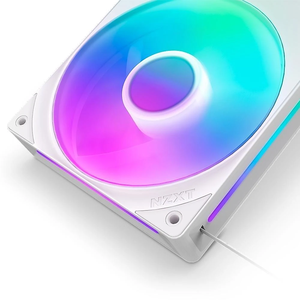 Ventoinha NZXT Single-frame F Series, LED RGB Core, 240mm, 2x 120mm, Branco - RF-U24HF-W1