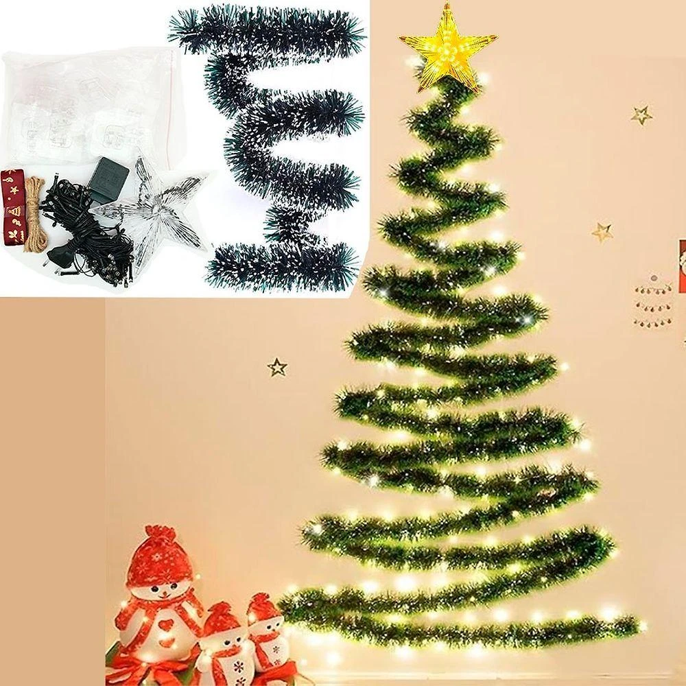 Árvore Natal De Parede 100 Lâmpadas Leds Enfeite De 9m 220v