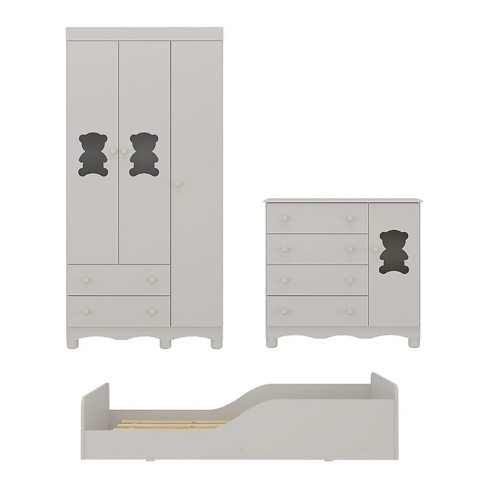 Quarto Infantil Completo com Minicama Montessoriana e Colchão Incluso Ternura Multimóveis MP4900 Off White