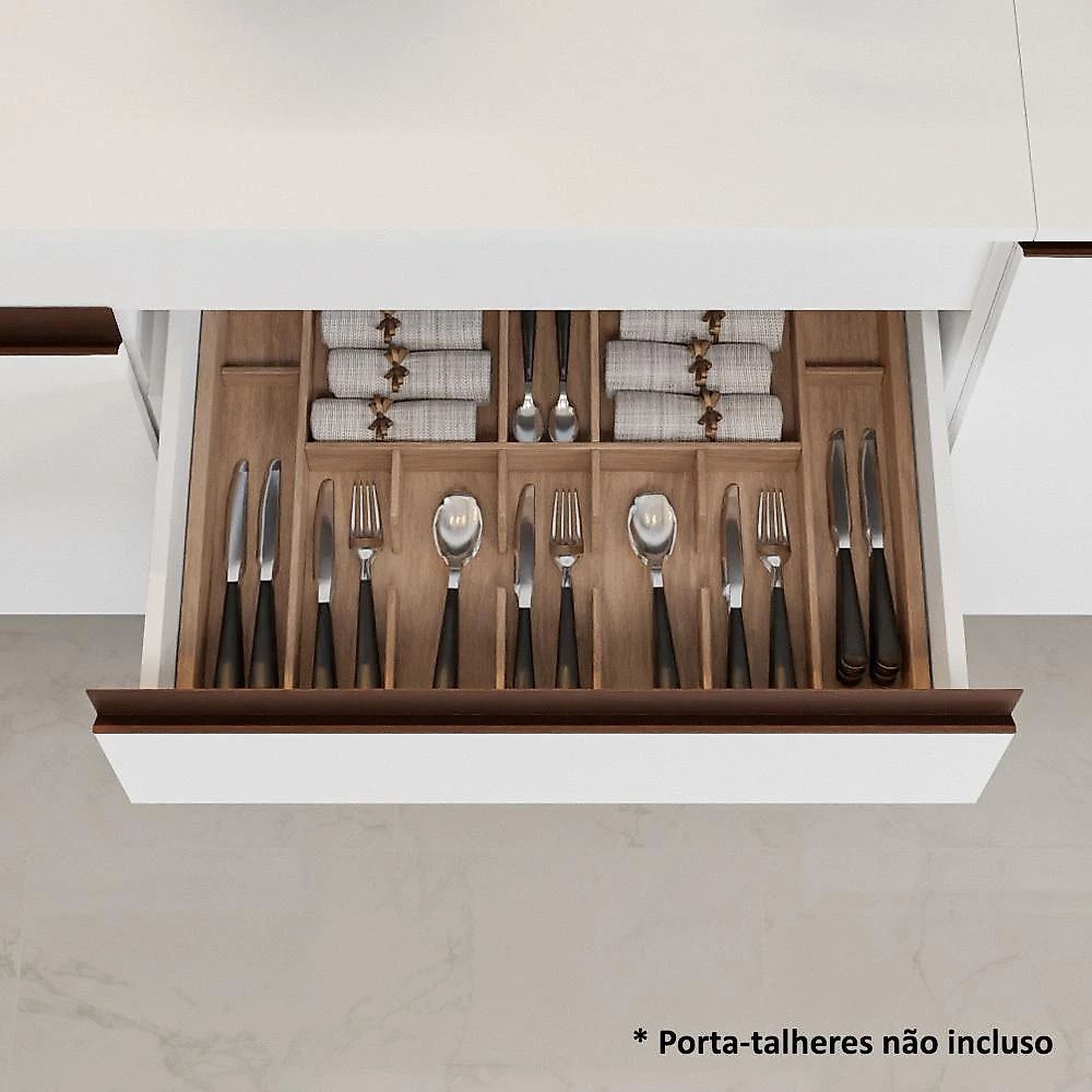 Armário de Cozinha Completa 300cm Reims Madesa 01 Branco