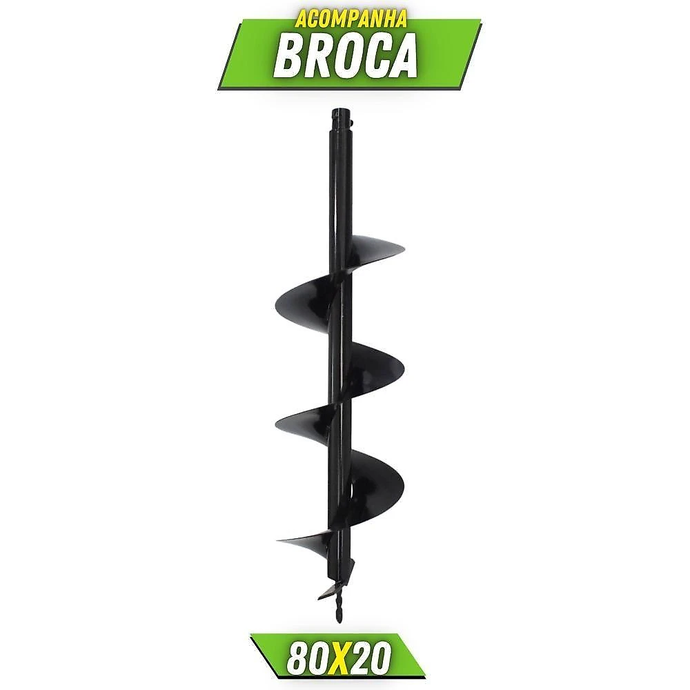 Perfurador de Solo MPS52 1,8HP com Broca 80x20cm Verde Menegotti 980ML