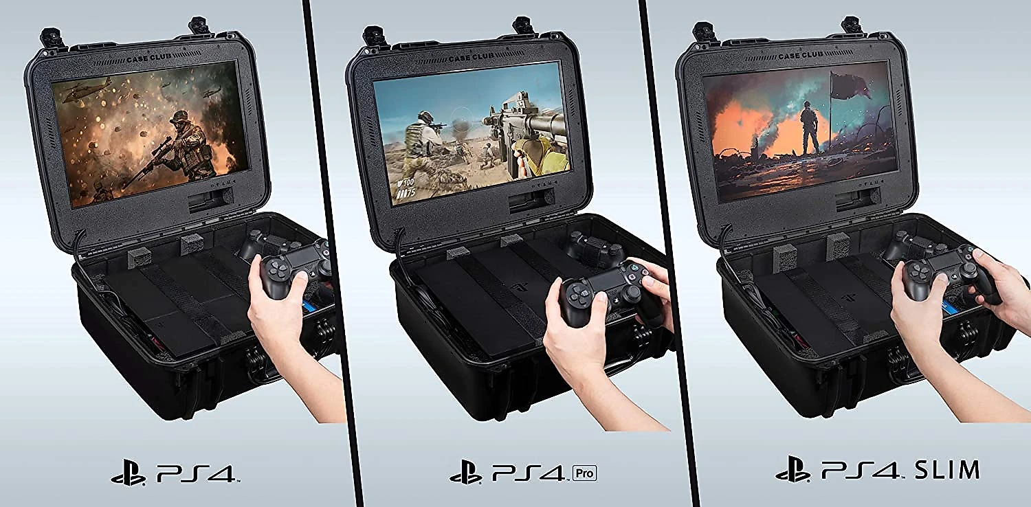 Case Club Estação de game portátil. Console, controles remotos e jogos não estão incluídos.