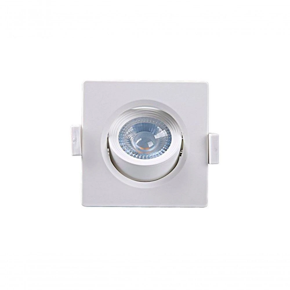 Kit 5 Spot LED Embutir Quadrado Alltop MR11 3W 3000K Autovolt Branco Taschibra